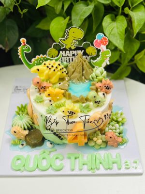 Bánh khủng Long màu pastel 18cm