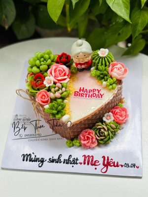 Bánh sen đá tặng mẹ (tim 20cm)