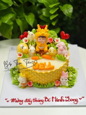 Bánh đầy tháng bé rồng cừu 17cm