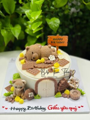 Bánh gấu nằm ngủ 18cm