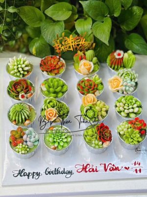 Cupcake Sen đá ly tròn